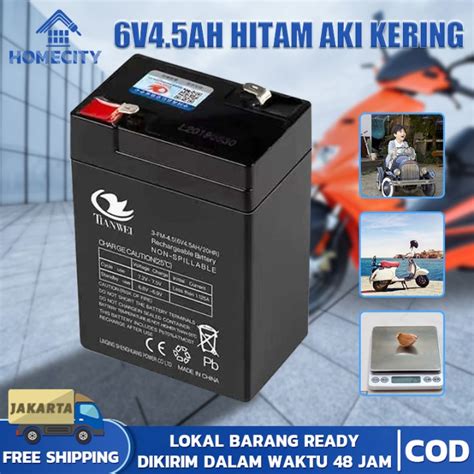 EELIC AKI 6V4 5AH HITAM AKI KERING6 Volt 4 5 Ah UNTUK MENYUPLAI ARUS