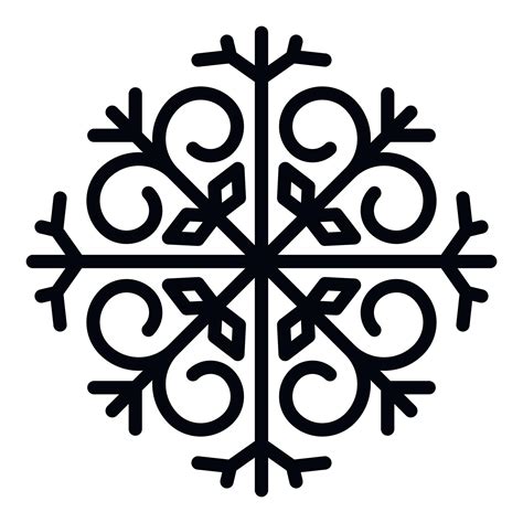 Snowflake Icon Outline Style Vector Art At Vecteezy