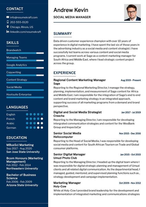 Social Media Manager Cv Example In 2024 Resumekraft