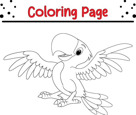 Cute toucan bird cartoon coloring page illustration vector. Bird ...