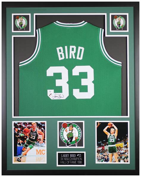 Larry Bird Signed Custom Framed Jersey Display Beckett Bird