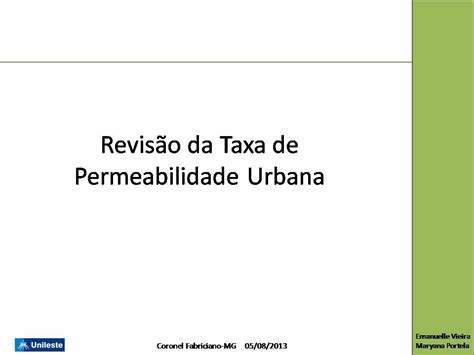 Conforto Ambiental Cau Unileste Revisão Da Taxa De Permeabilidade