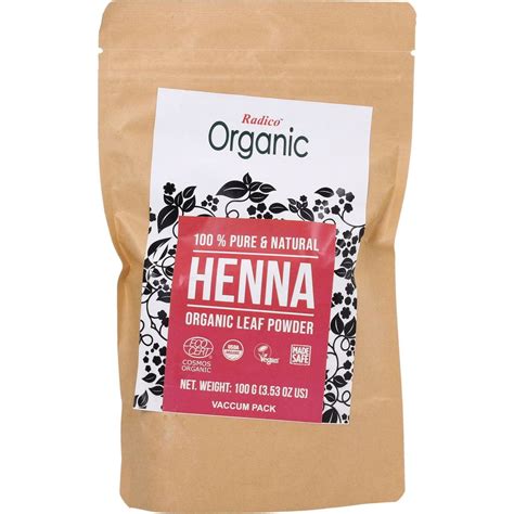 Radico Organic Henna Powder 100 G Ecco Verde Online Shop