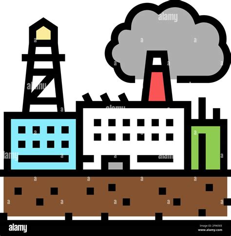 Industrial Zone Land Color Icon Vector Illustration Stock Vector Image