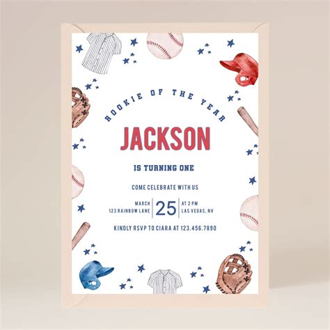 Rookie Of The Year Birthday Invitation Editable On Corjl Etsy