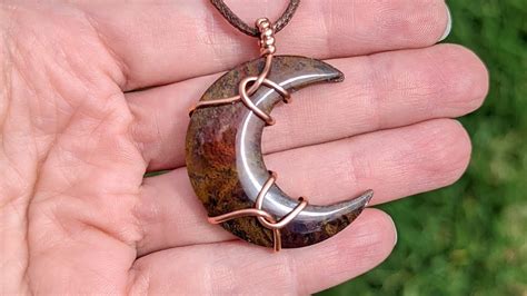 One Wire Crescent Moon Pendant Wire Wrapping Tutorial Youtube