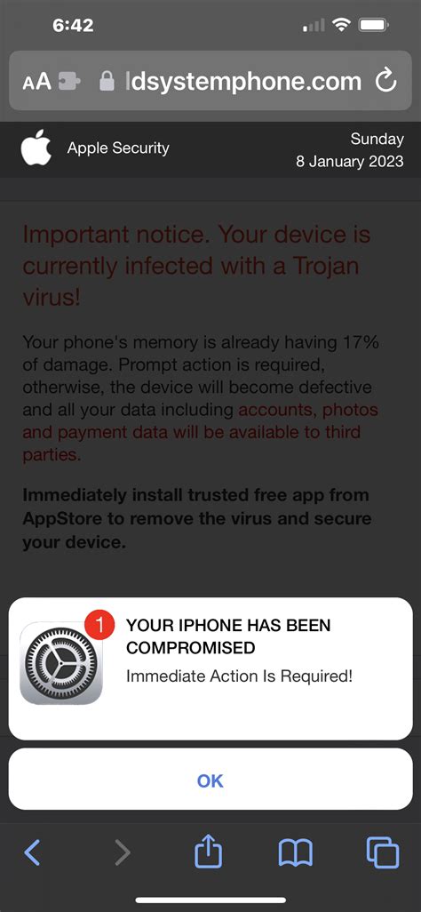 Your IPhone Has Been Compromised Pop Up Apple Community