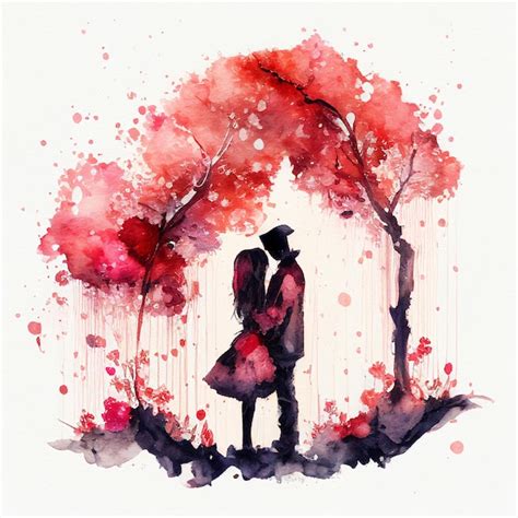 Premium Photo | Watercolor painting for valentine's day