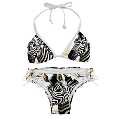 Zebra Chic One Piece Swimsuits Bikini Set Detachable Sponge