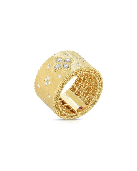 Roberto Coin Synthetic K Gold Venetian Princess Diamond Ring Size