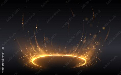 Abstract Golden Light Circle Effect Stock Vector Adobe Stock