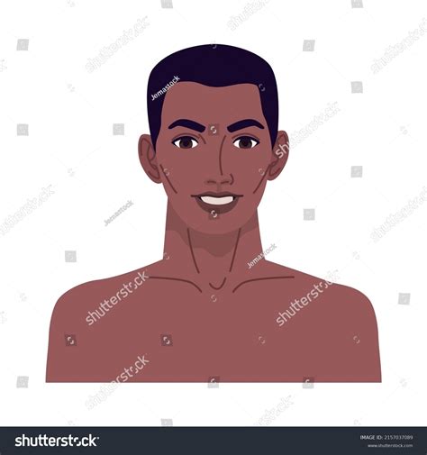 Afro Naked Man Front Character Stock Vector Royalty Free Shutterstock