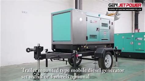 Mobile Type Generator Trailer Type 25kva Water Cooled Super Silent