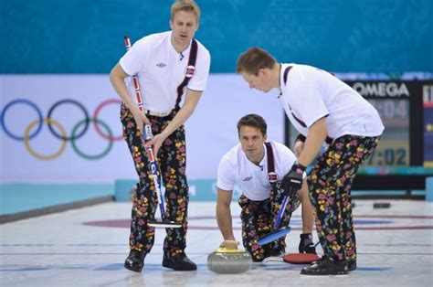 Norway curling team celebrates Valentine’s Day with heart-themed pants ...