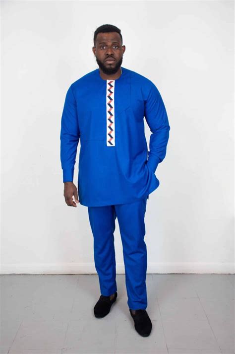 Mvula Blue Traditional Suit African Clothing Store Jt Aphrique