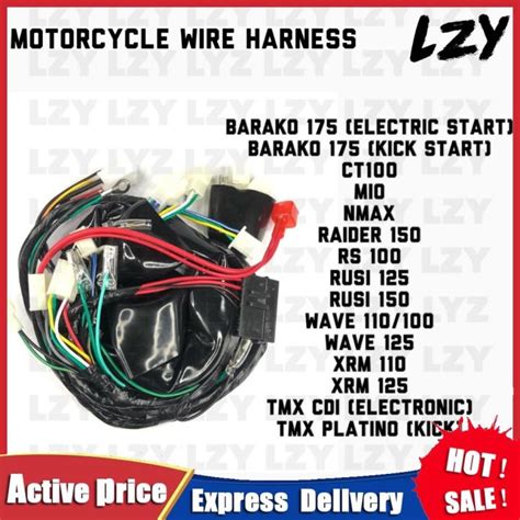 LZY Wire Harness For Motorcycle CT100 RS100 BARAKO WAVE DASH RAIDER TMX