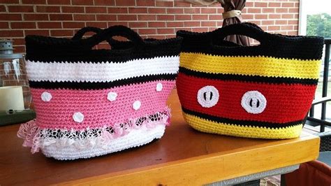 Mickey And Minnie Mouse Crochet Tote Bag Free Pattern Crochet Disney