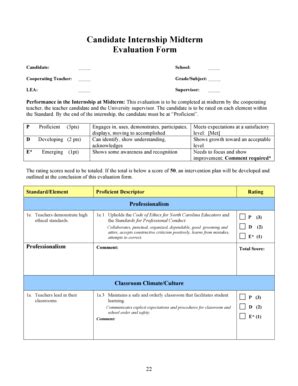 Fillable Online Highpoint Candidate Internship Midterm Evaluation Form