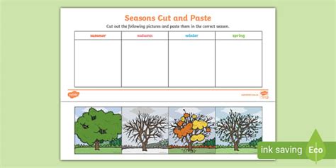 Seasons Cut And Paste Activity Australia Teacher Made