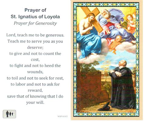 Prayer Holy Card St Ignatius Loyola Laminated Wbp Igsly