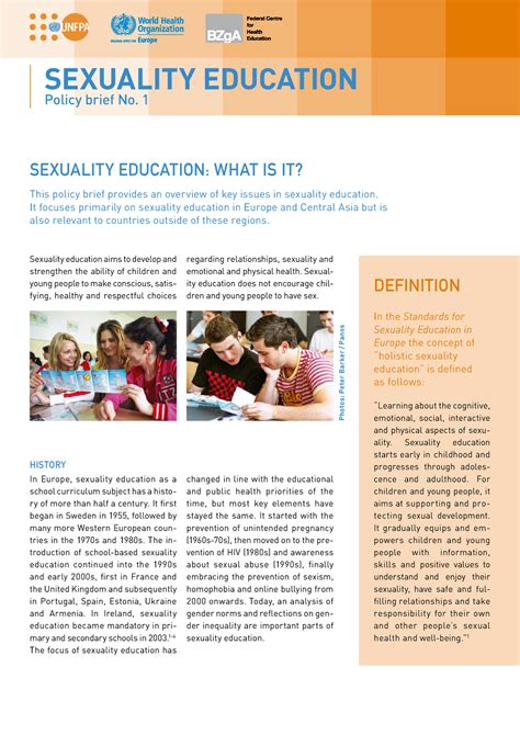 Sexuality Education Policy Brief No 1 Sexuality Education What Is It