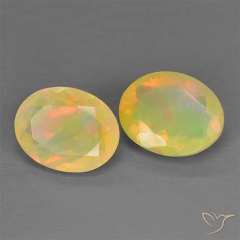 2 53 Carat Oval Opal Gemstones Loose Certified Opal From Ethiopia