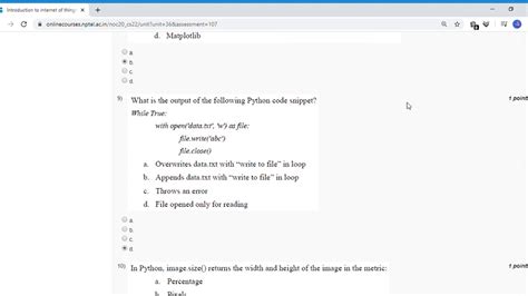 Nptel Introduction To Internet Of Things Week 6 Assignment Solution