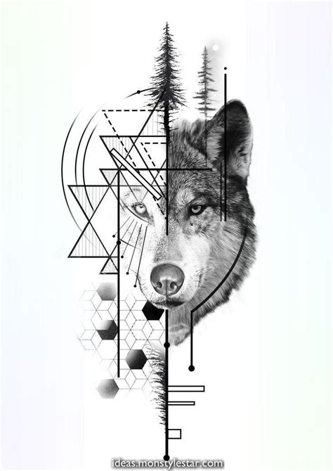 Pin Auf Lobo Wolf Tattoo Design Geometrischer Wolf Tattoo Skizzierung