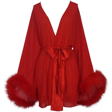 Wholesale Women Sheer Feather Lace Lingerie Tail Dress Long Nightgown Fur Robe Transparent