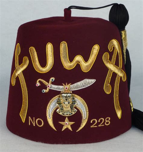 DELUXE GOLD METALLIC EMBROIDERED FEZ |Prince Hall Shriners by D. Turin ...