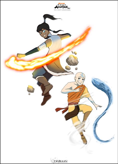 Aang And Korra By Zavraan On Deviantart