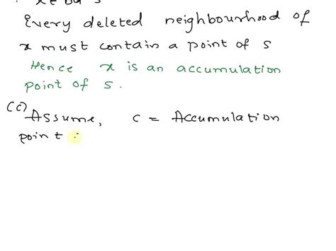 SOLVED: Accumulation points. Let be subset of metric space EM. point p ...