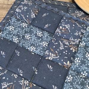 Blue Patchwork Hot Pads Set Of 2 Etsy