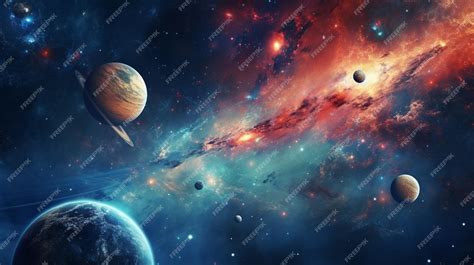 Premium Photo | Planets in outer space Galaxy cosmic background