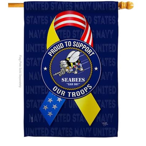 Breeze Decor 28 In X 40 In Support Seabees Troops Navy House Flag