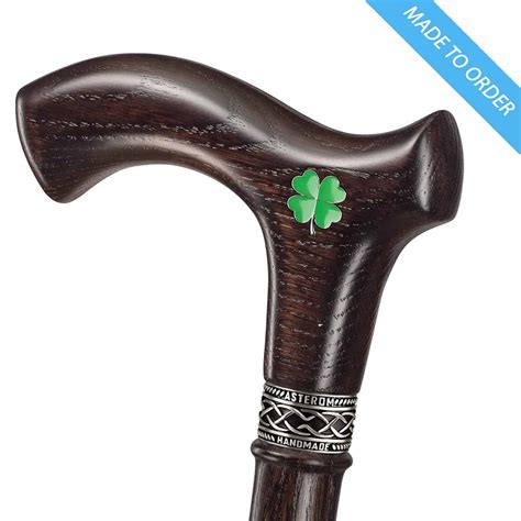 Irish Walking Cane Custom Lenght And Color Four Leaf