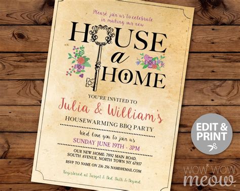 Rustic Housewarming Invitation New House Invite Home Sweet Etsy