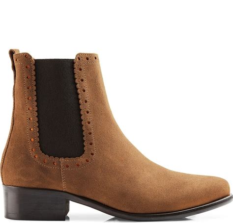 Fairfax And Favor The Brogued Chelsea Tan Suede Shopstyle Boots