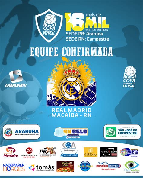 Real Madrid FC de Macaíba RN confirma presença na Copa ArarunaTV de