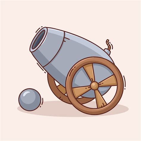 Premium Vector Hand Drawn Cannon Cartoon Illustration