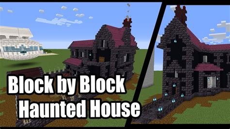 How To Build Haunted House Block By Block Tutorial Minecraft Build