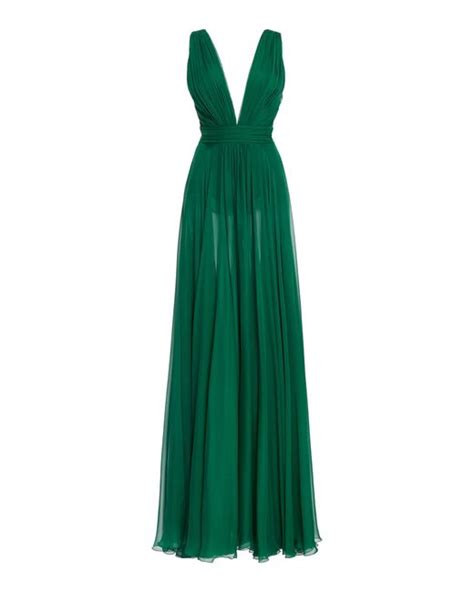 Zuhair Murad Silk Chiffon Gown In Green Lyst