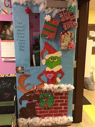 1st Grade Classroom Door The Teacher Won An Elf On The Shelf So Door Decorating Contest