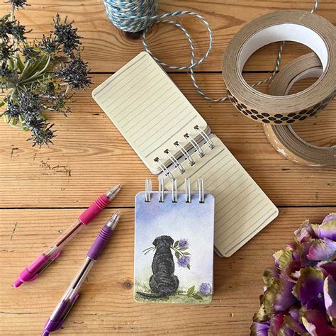 Labrador And Flowers Small Spiral Bound Notepad Alex Clark Art