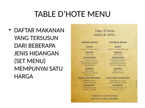 Menu Hidangan Kontinental Pembuka 10