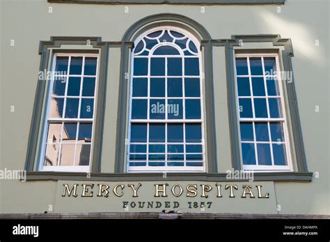 Old window and signage at Mercy University Hospital, Cork, Ireland ...