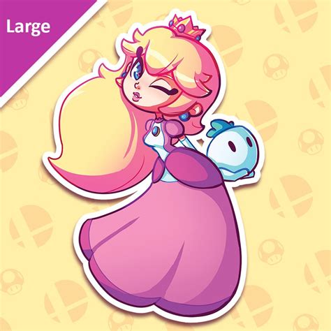 Super Smash Bros Princess Peach Sticker Large by CatCouple