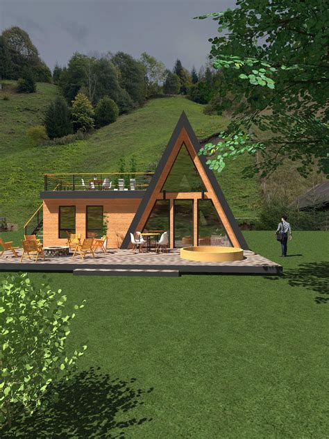 Small A Frame Cabin Design Architectural Plans 11 X 11 Meters Etsy In 2024 Small A Frame