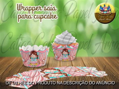 Wrappers Saia Para Mini Cupcake Circo Rosa Menina Elo