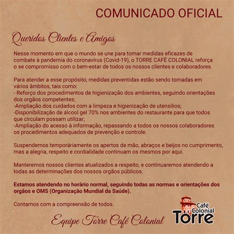 Carta De Torre Caf Colonial Gramado Av Das Hort Nsias